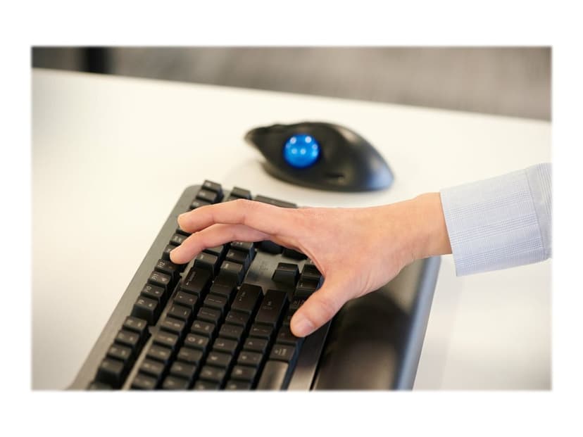 Kensington Pro Fit Ergo TB450 Trådlös RF + Bluetooth Styrkula Svart, Blå