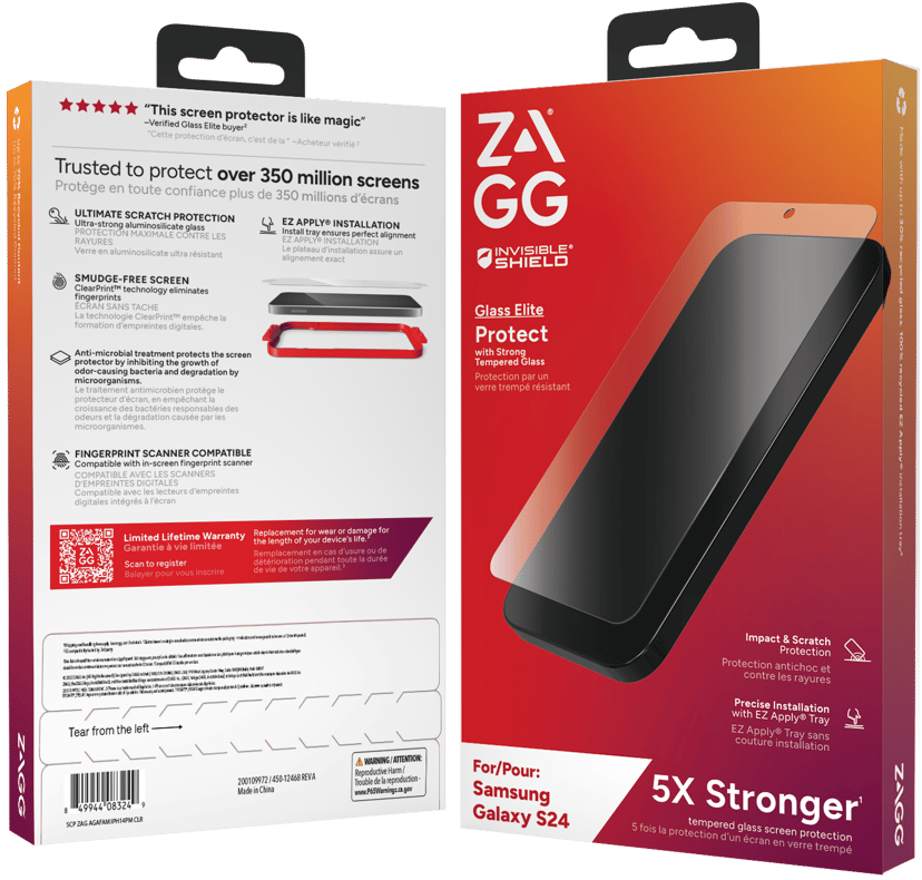 Zagg InvisibleShield Glass Elite Doorzichtige schermbeschermer Samsung 1 stuk(s) Samsung Galaxy S24