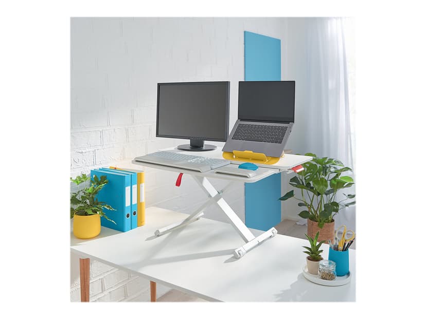 Leitz Cosy Ergo Korkeussäädettävä pöytäteline, jossa on näppäimistöalusta