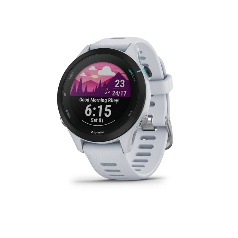 Garmin Forerunner 255S 2,79 cm (1.1") 41 mm Digital 218 x 218 pixlar Pekskärm Svart, Vit GPS Svart, Vit