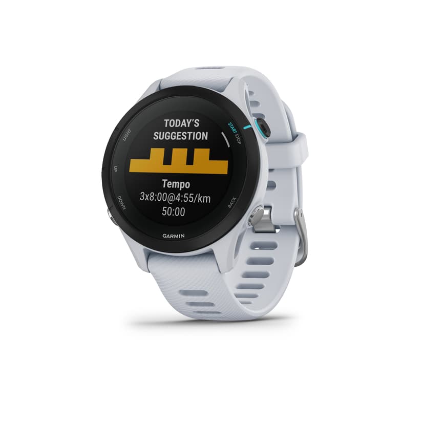 Garmin Forerunner 255S 2,79 cm (1.1") 41 mm Digital 218 x 218 pixlar Pekskärm Svart, Vit GPS Svart, Vit