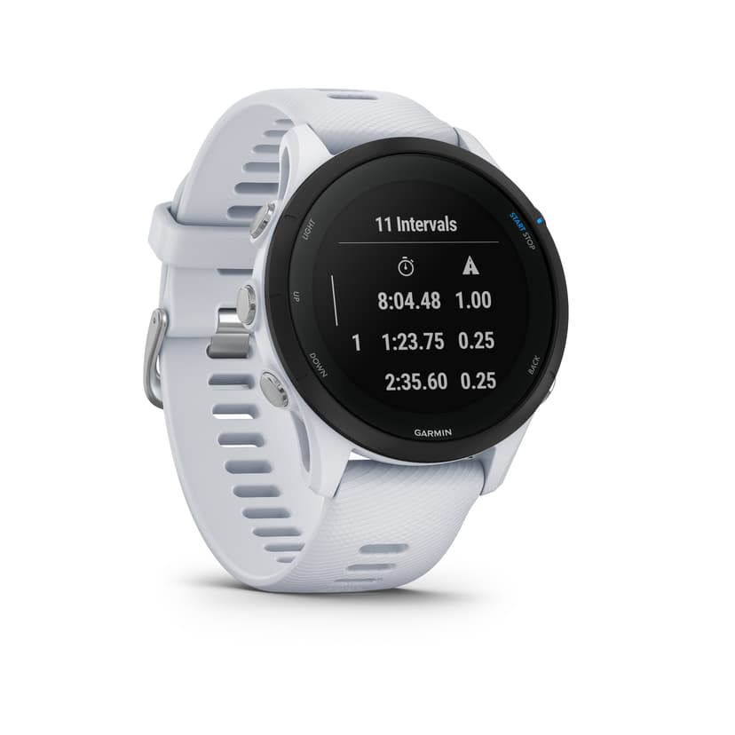 Garmin Forerunner 255 Music 3,3 cm (1.3") MIP 46 mm Digitaalinen 260 x 260 pikseliä Kosketusnäyttö Valkoinen Wi-Fi GPS (satelliitti)