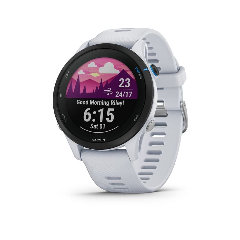 Garmin Forerunner 255 Music 3,3 cm (1.3") MIP 46 mm Digitaalinen 260 x 260 pikseliä Kosketusnäyttö Valkoinen Wi-Fi GPS (satelliitti)