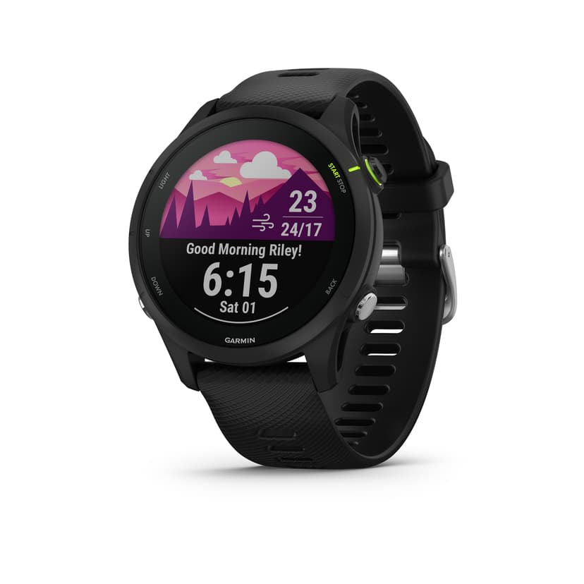 Garmin Forerunner 255 Music 3,3 cm (1.3") MIP 46 mm Digital 260 x 260 pixel Berøringsskærm Sort Wi-Fi GPS (satellit)
