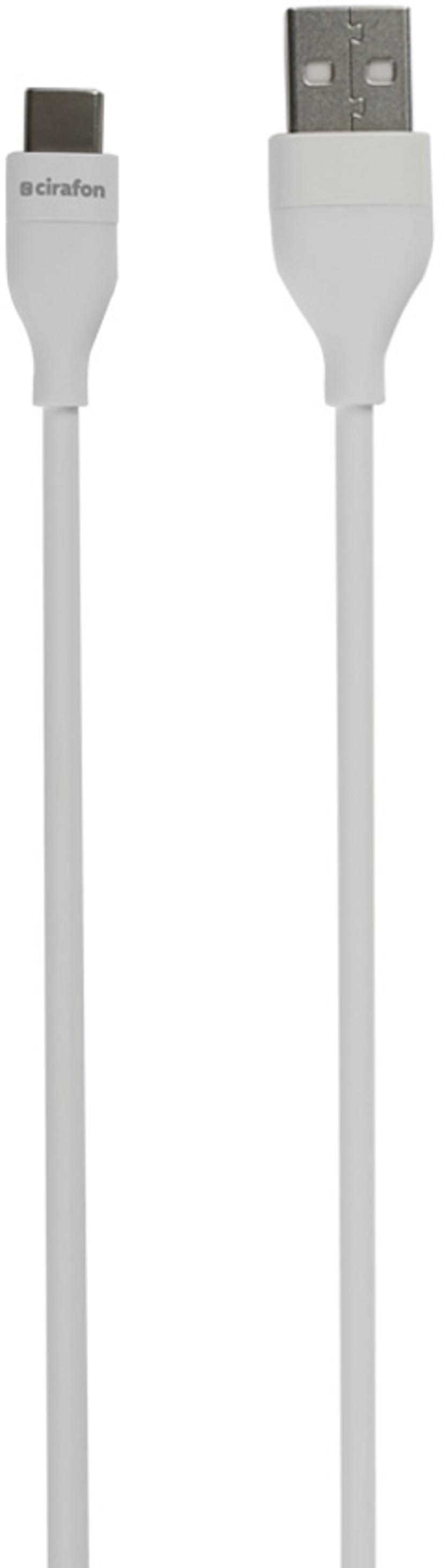 Cirafon CF-AC-TPE-1.3-W# USB-kabel 1,3 m USB 2.0 USB A USB C Hvit 1.3m USB-A USB-C Hvit