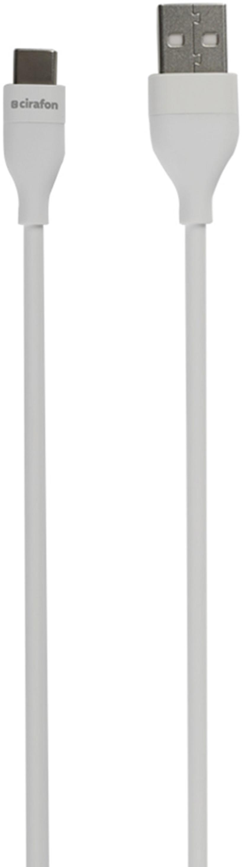 Cirafon Synk/laddkabel 1.3m USB-A USB-C Vit
