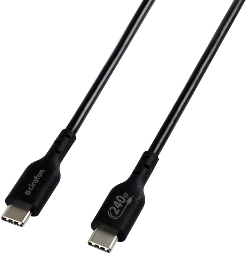 Cirafon Sync/Charge Cable 240W 1.3m USB C USB C Zwart