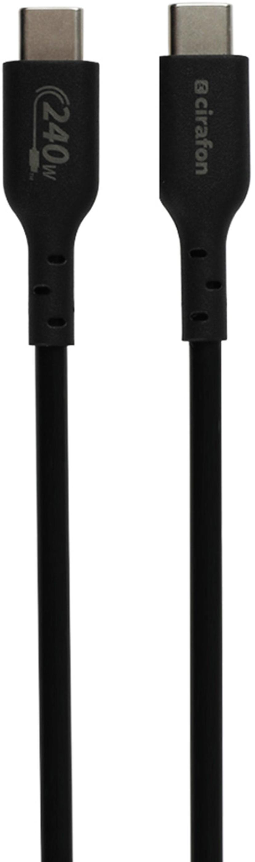 Cirafon Sync/Charge Cable 240W 1.3m USB C USB C Zwart