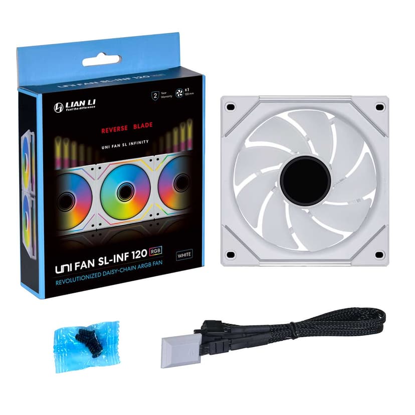 Lian-Li UNI SL 120 Infinity Reverse RGB PWM Tuuletin Valkoinen