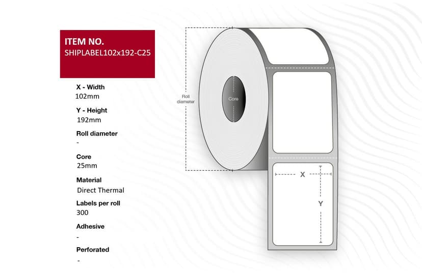 Capture Shipping Labels DT 102x192mm C25 (PostNord/DB Schenker/UPS) 24-Pack