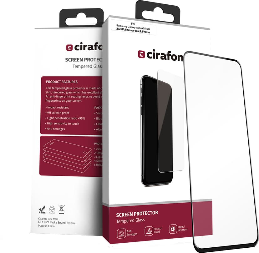 Cirafon ASAHI GLASS 0.3MM - Samsung A35/A55 mobiel glas Samsung Galaxy A35 5G, Samsung Galaxy A55 5G