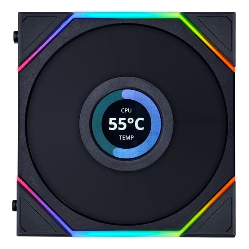 Lian-Li UNI TL120 LCD 3-P Vifte Sort