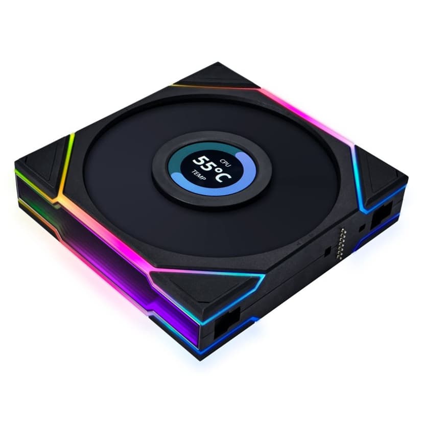 Lian-Li UNI TL120 LCD 3-P Vifte Sort