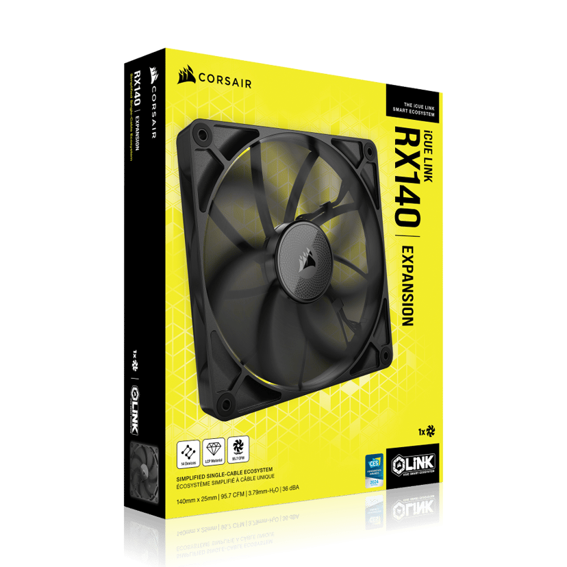 Corsair RX ICUE Link RX140 140MM Single Fläkt Svart