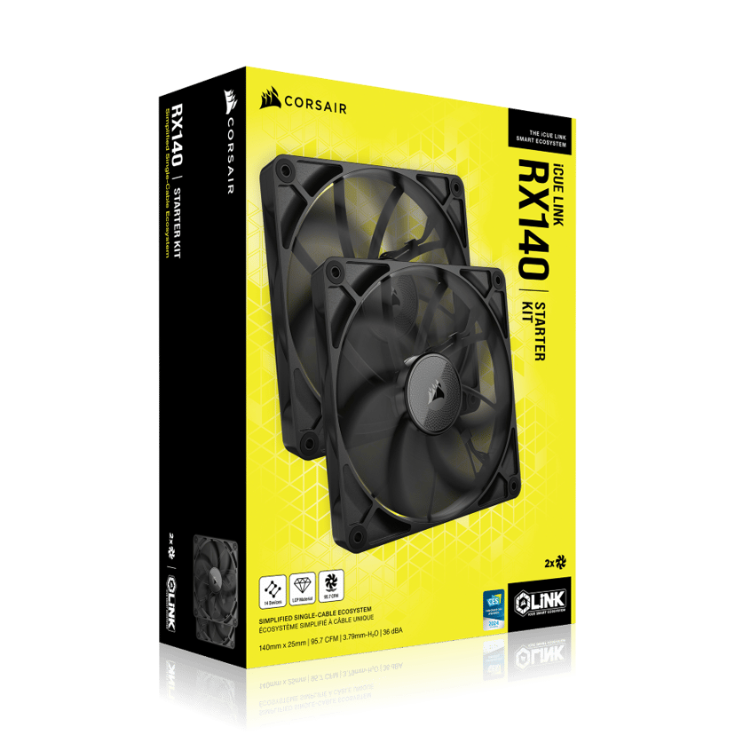 Corsair RX ICUE Link RX140 140MM Dual Fläkt Svart