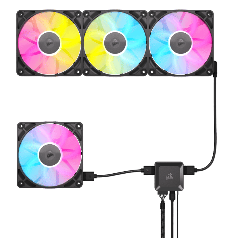 Corsair RX RGB ICUE Link RX120 RGB 120MM Triple Tuuletin Musta