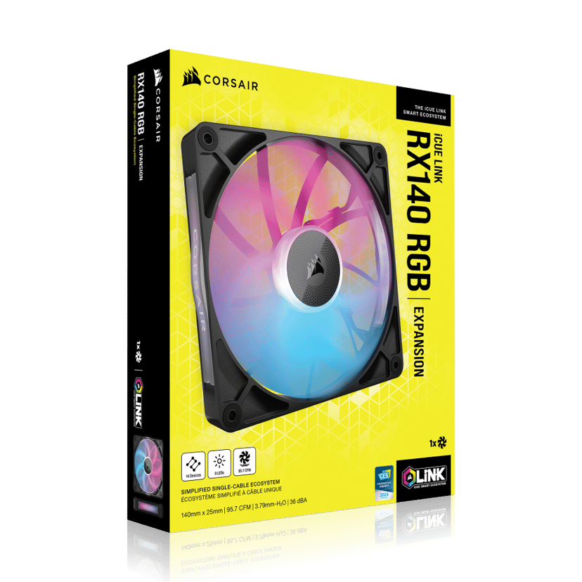 Corsair RX RGB ICUE Link RX140 RGB 140MM Single Vifte Svart