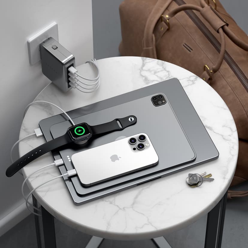 Satechi 145W USB-C GaN-reseladdare med 4 portar Silver