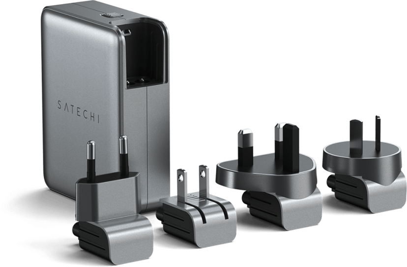 Satechi 145W USB-C GaN-reseladdare med 4 portar Silver