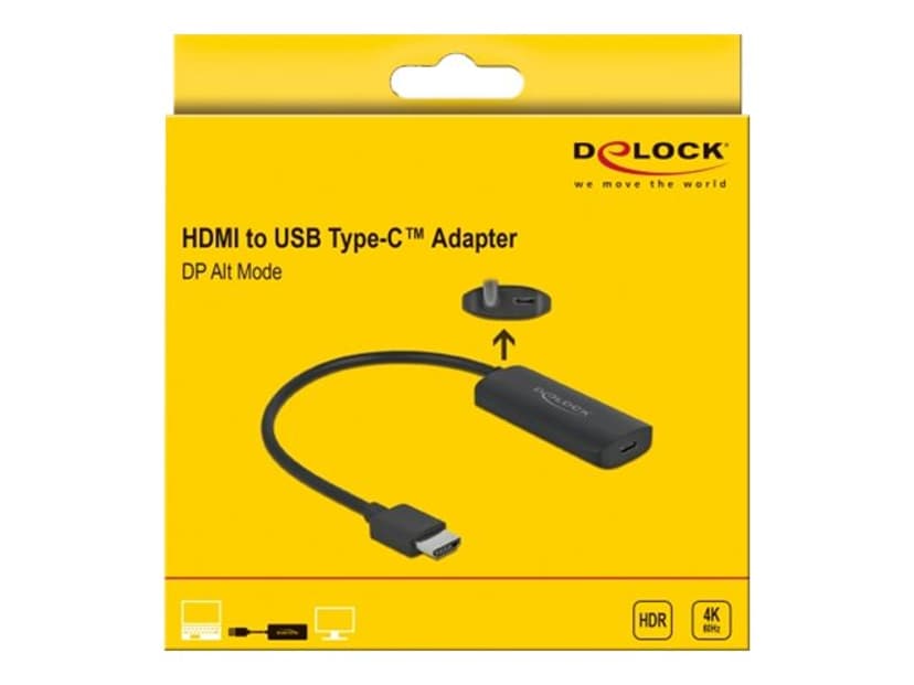 Delock HDMI to USB-C adapter HDMI USB C Sort