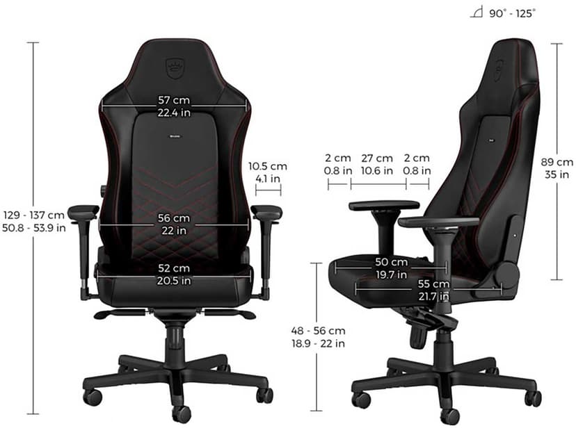 noblechairs Hero PU Leather Luftfylt sete Polstret Rygg