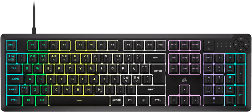 Corsair K55 Core RGB Koblet med ledninger (ikke trådløs) Nordisk