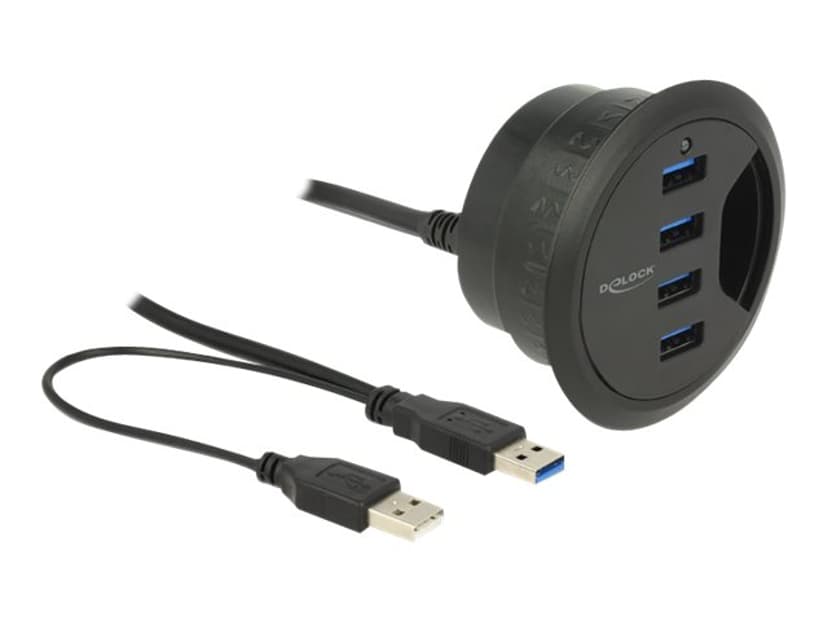 Delock 62868 gränssnittshubbar USB 3.2 Gen 1 (3.1 Gen 1) Type-A 5000 Mbit/s Svart