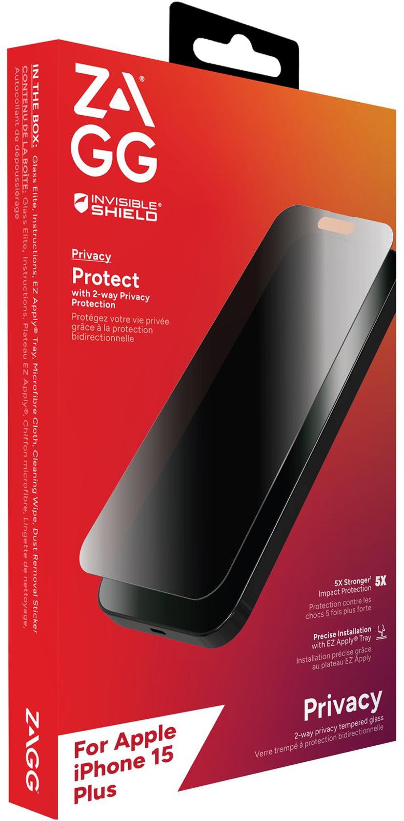 Zagg InvisibleShield Glass Elite Privacy iPhone 15 Plus