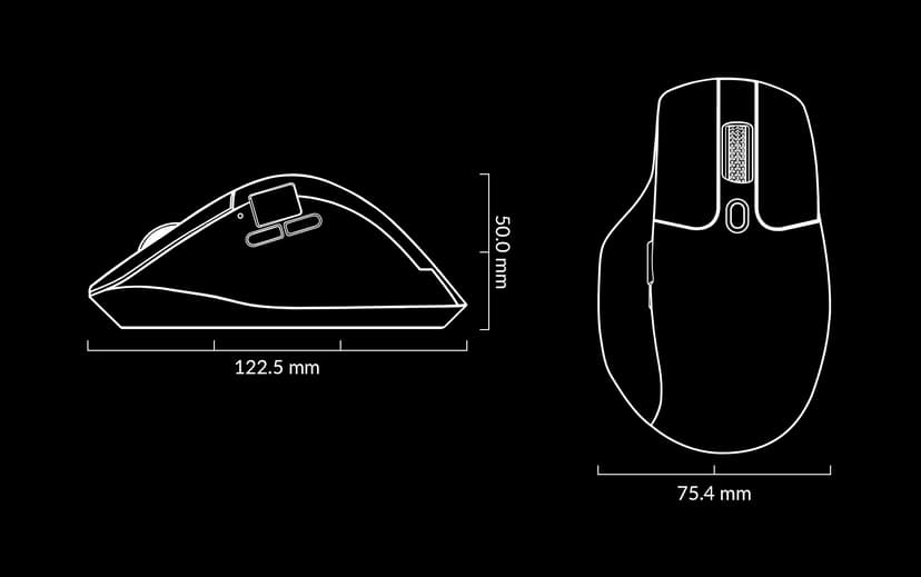 Keychron M6 Wireless Mouse RF Wireless + Bluetooth + USB Type-C