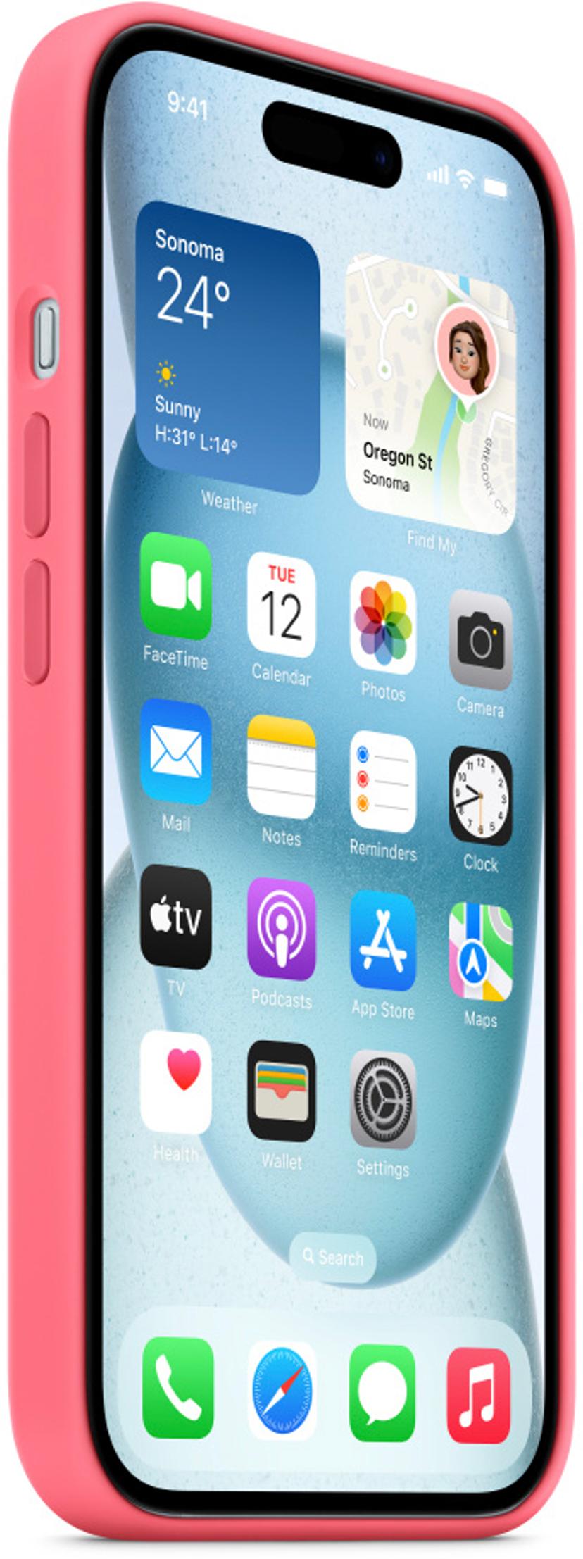 Apple Silicone Case With Magsafe iPhone 15 Plus Vaaleanpunainen