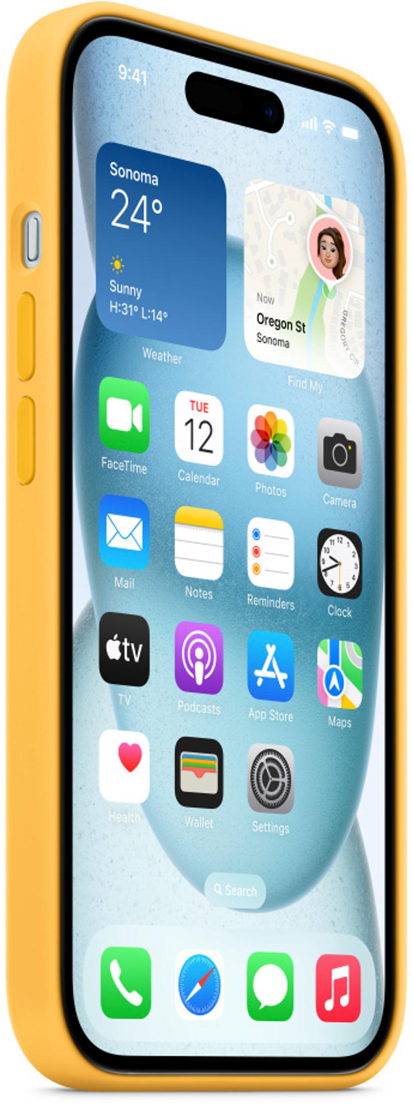 Apple Silicone Case With Magsafe iPhone 15 Plus Oranssi