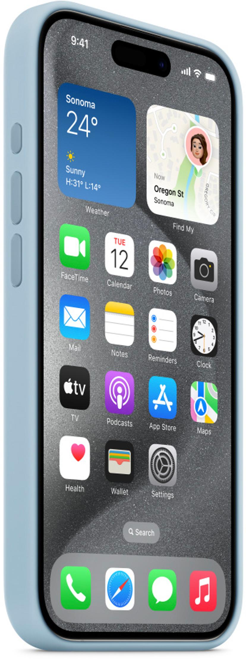 Apple Silicone Case With Magsafe iPhone 15 Pro Max Lichtblauw