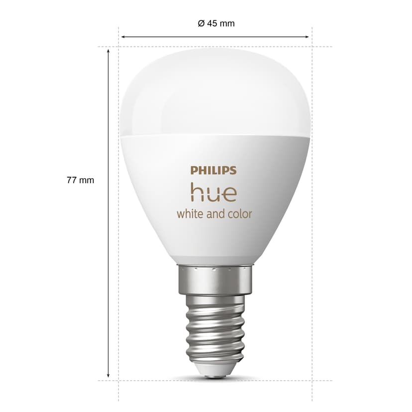 Philips Hue White och Color Ambiance Klotlampa – E14 smart ljuskälla