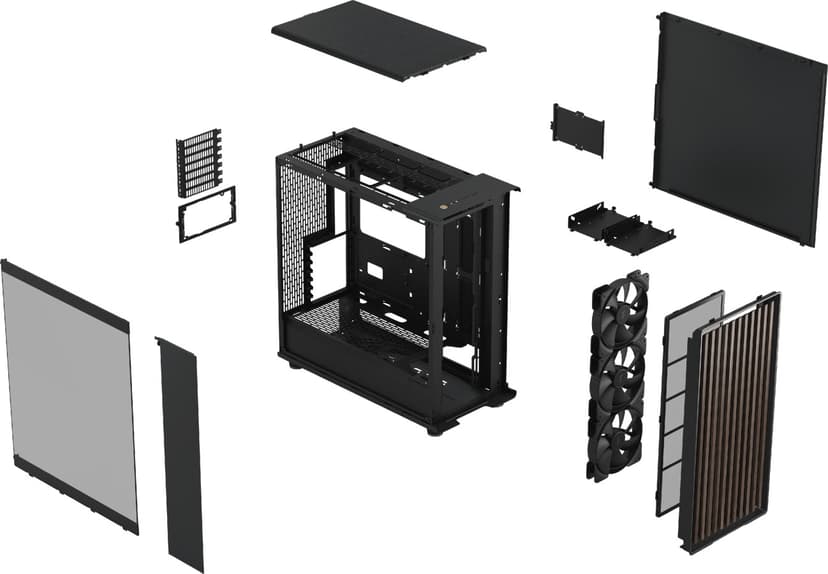 Fractal Design North XL Glas Midi Tower Charcoal, Sort