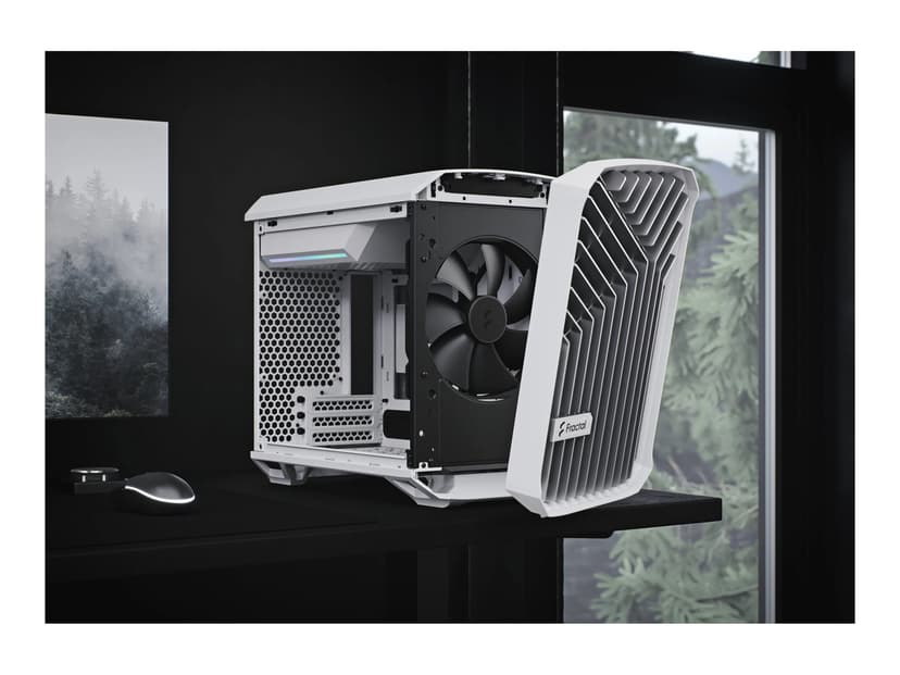 Fractal Design Torrent Nano White Clear Glass Micro Tower Hvit