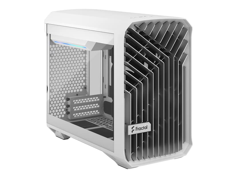 Fractal Design Torrent Nano White Clear Glass Micro Tower Hvit
