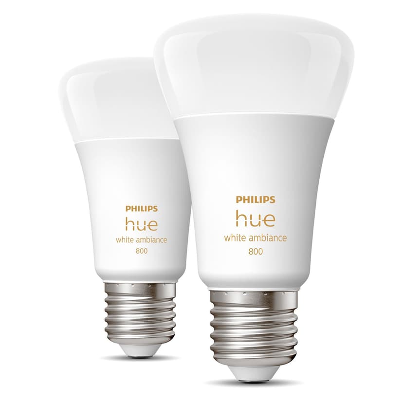 Philips Hue white ambiance A60 - E27 lyspærer - 800 - 2-pakning