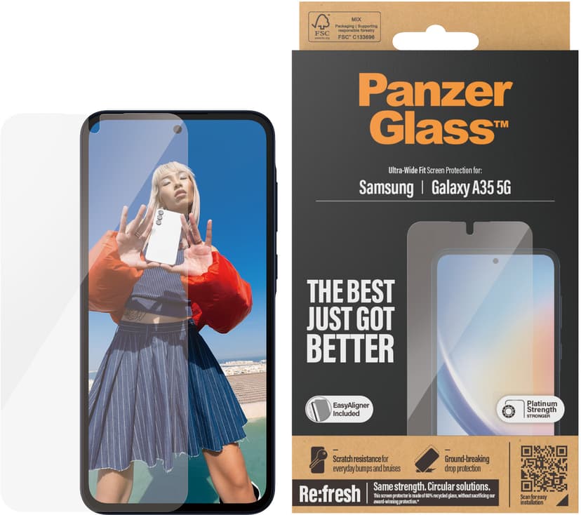 Panzerglass Ultra-Wide Fit skärmskydd Samsung Galaxy A35 5G
