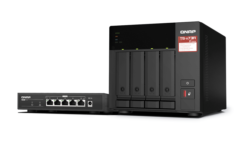 QNAP TS-473A 4-Bay Desktop NAS + 5-Port 2.5G Switch