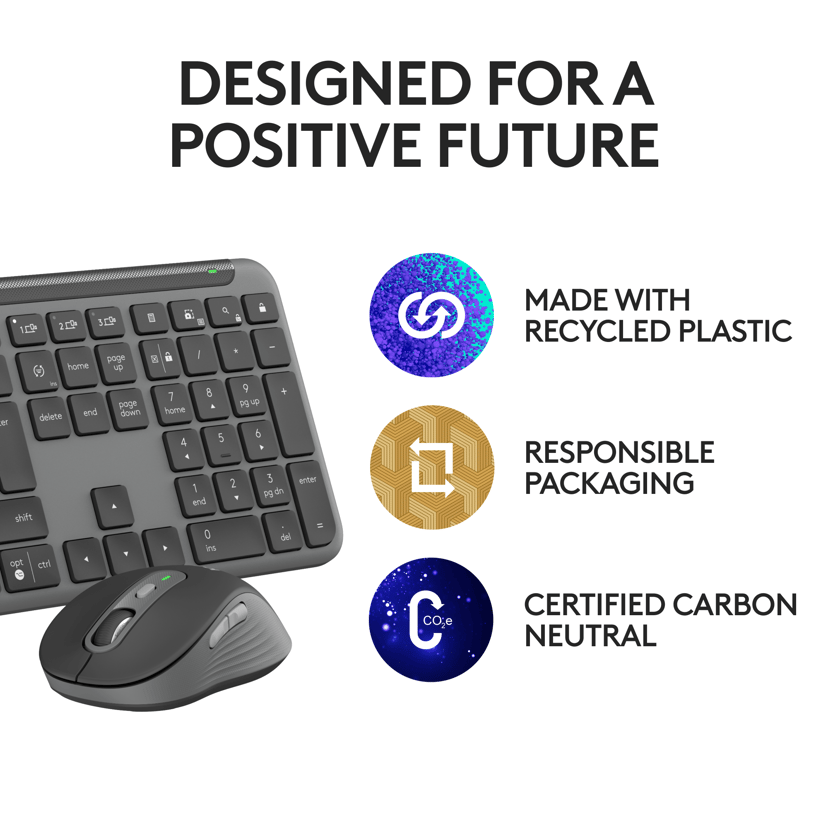 Logitech Signature Slim Combo MK950 for Business Langaton Pohjoismainen