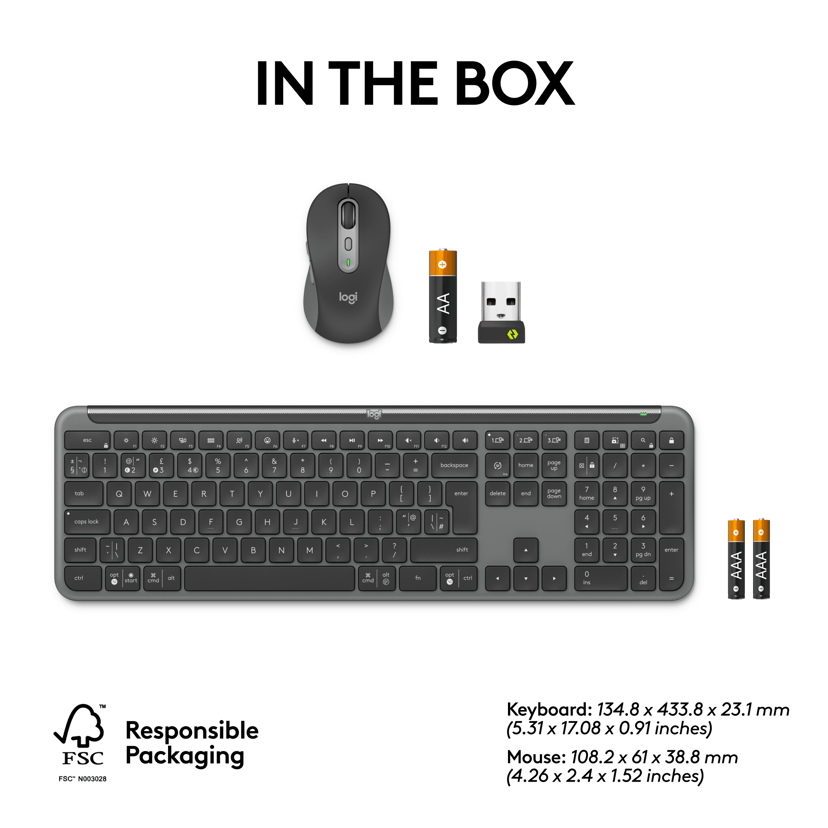 Logitech Signature Slim Combo MK950 for Business Langaton Pohjoismainen