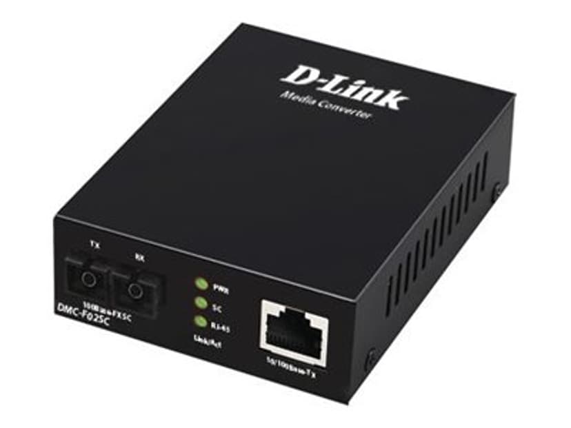 D-Link DMC-F02SC/E mediakonverterare för nätverk 100 Mbit/s Svart