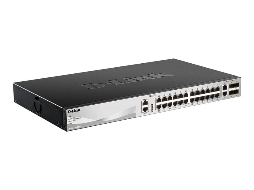 D-Link DGS-3130-30TS/E nätverksswitchar hanterad L3 Gigabit Ethernet (10/100/1000) Grå