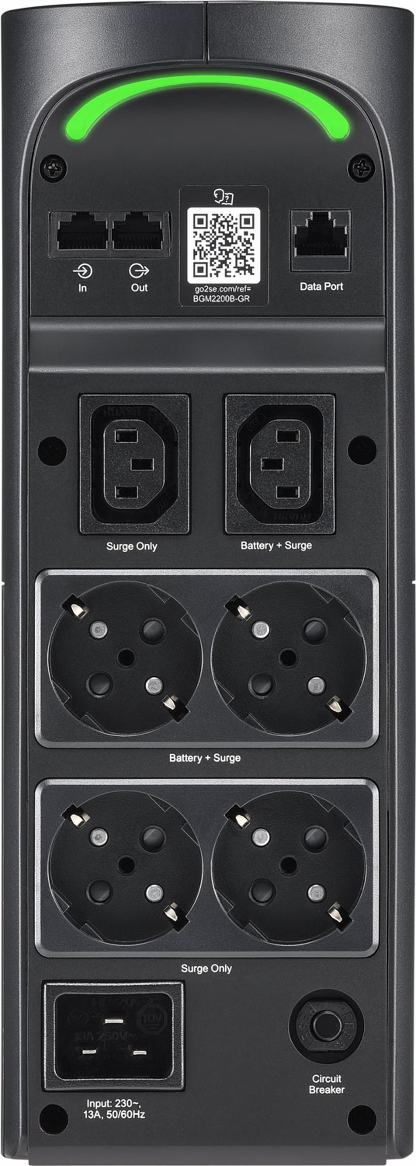 APC BGM2200B-GR uforstyrrbar strømforsyning (UPS) Linje-Interactive 2,2 kVA 1320 W 6 AC-utganger