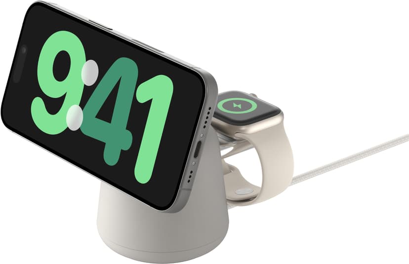 Belkin 2in1 Magsafe 15w Charging Stand 1.5m Sand