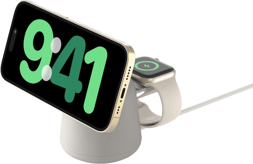 Belkin 2in1 Magsafe 15w Charging Stand 1.5m Sand