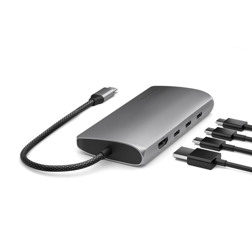 Satechi USB-C Multiport Adapter 8K with Ethernet V3 - Space Grey USB-C 3.2 Gen 1 (3.1 Gen 1)