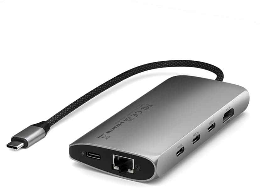 Satechi USB-C Multiport Adapter 8K with Ethernet V3 - Space Grey USB 3.2 Gen 1 (3.1 Gen 1) Type-C