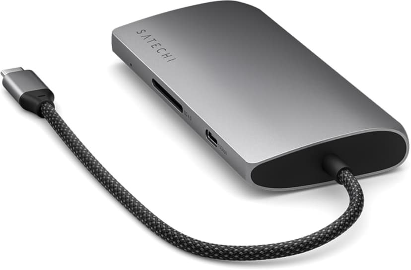 Satechi USB-C Multiport Adapter 8K with Ethernet V3 - Space Grey USB 3.2 Gen 1 (3.1 Gen 1) Type-C