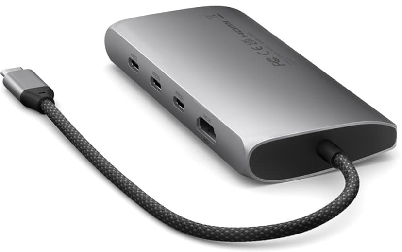 Satechi USB-C Multiport Adapter 8K with Ethernet V3 - Space Grey USB 3.2 Gen 1 (3.1 Gen 1) Type-C